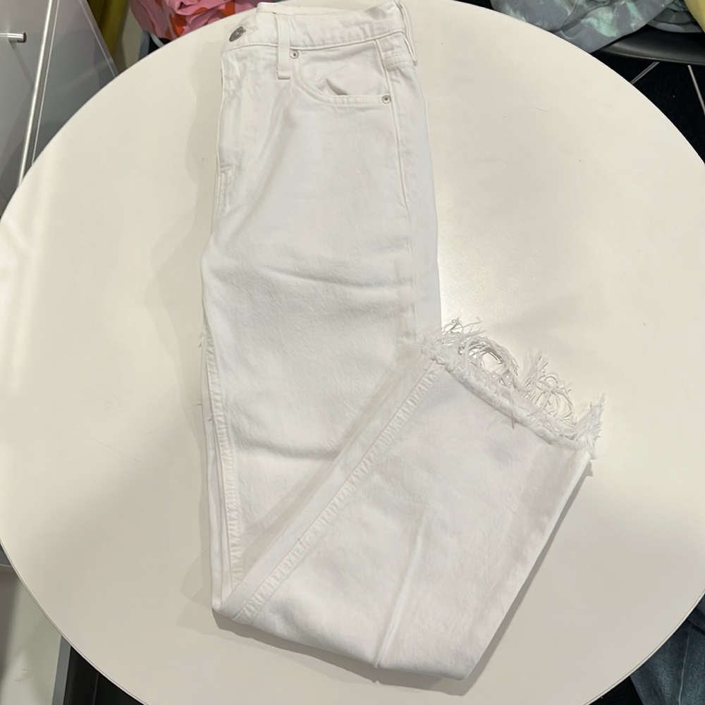 Women’s size 24 Hudson straight jean, white.